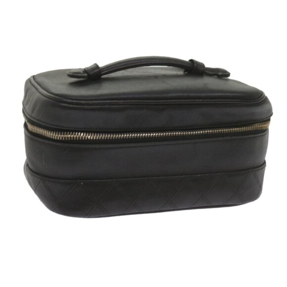 CHANEL Vanity Cosmetic Pouch Leather Black CC Auth - Picture 3 of 16